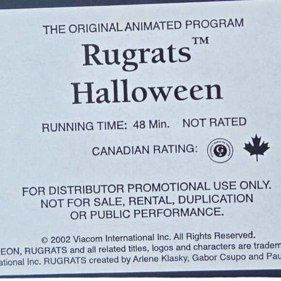 Nickelodeon Rugrats Halloween VHS Tape Spook Tacular 2002 Promo Edition Screener - Picture 8 of 11